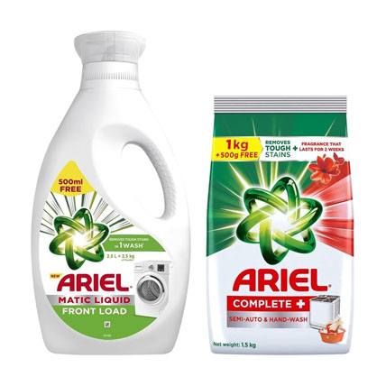 Ariel Complete Washing Powder With Free Ariel Front Load Liquid 500 Ml